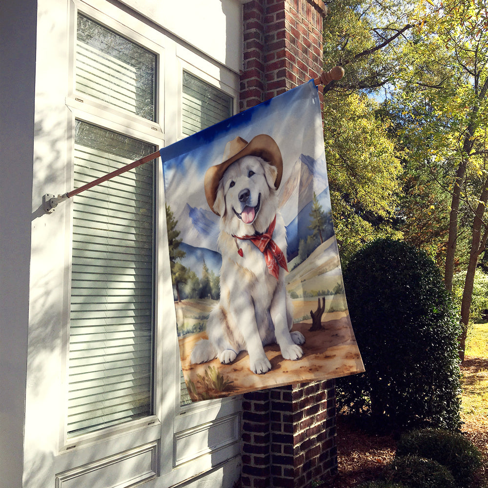 Buy this Great Pyrenees Cowboy Welcome House Flag