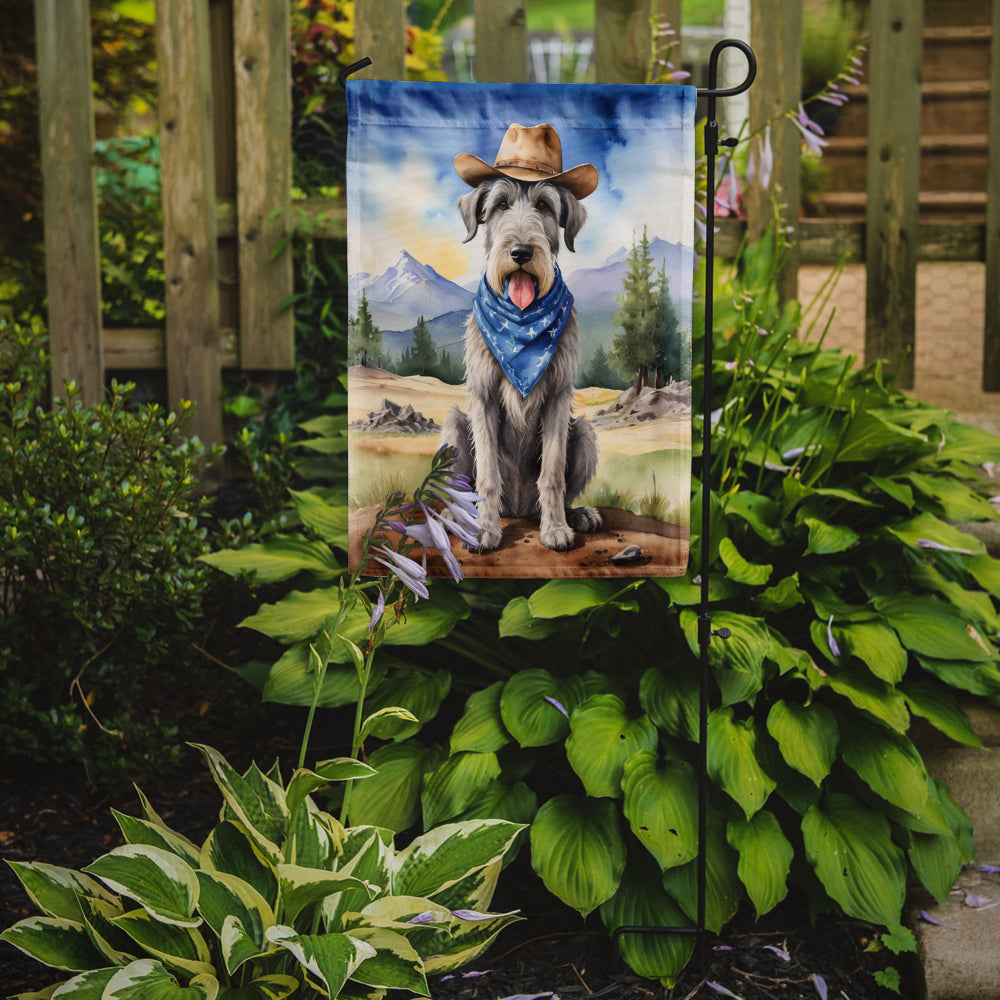 Buy this Irish Wolfhound Cowboy Welcome Garden Flag