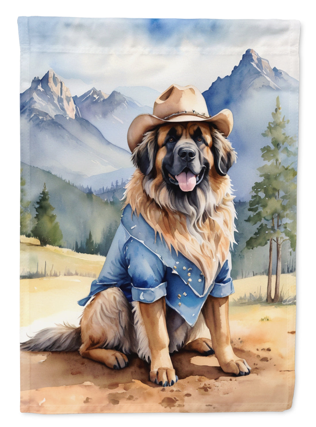 Buy this Leonberger Cowboy Welcome House Flag