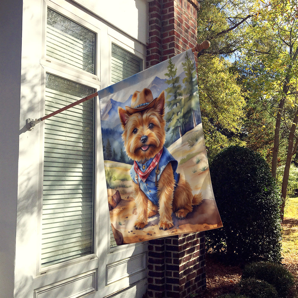 Buy this Norwich Terrier Cowboy Welcome House Flag