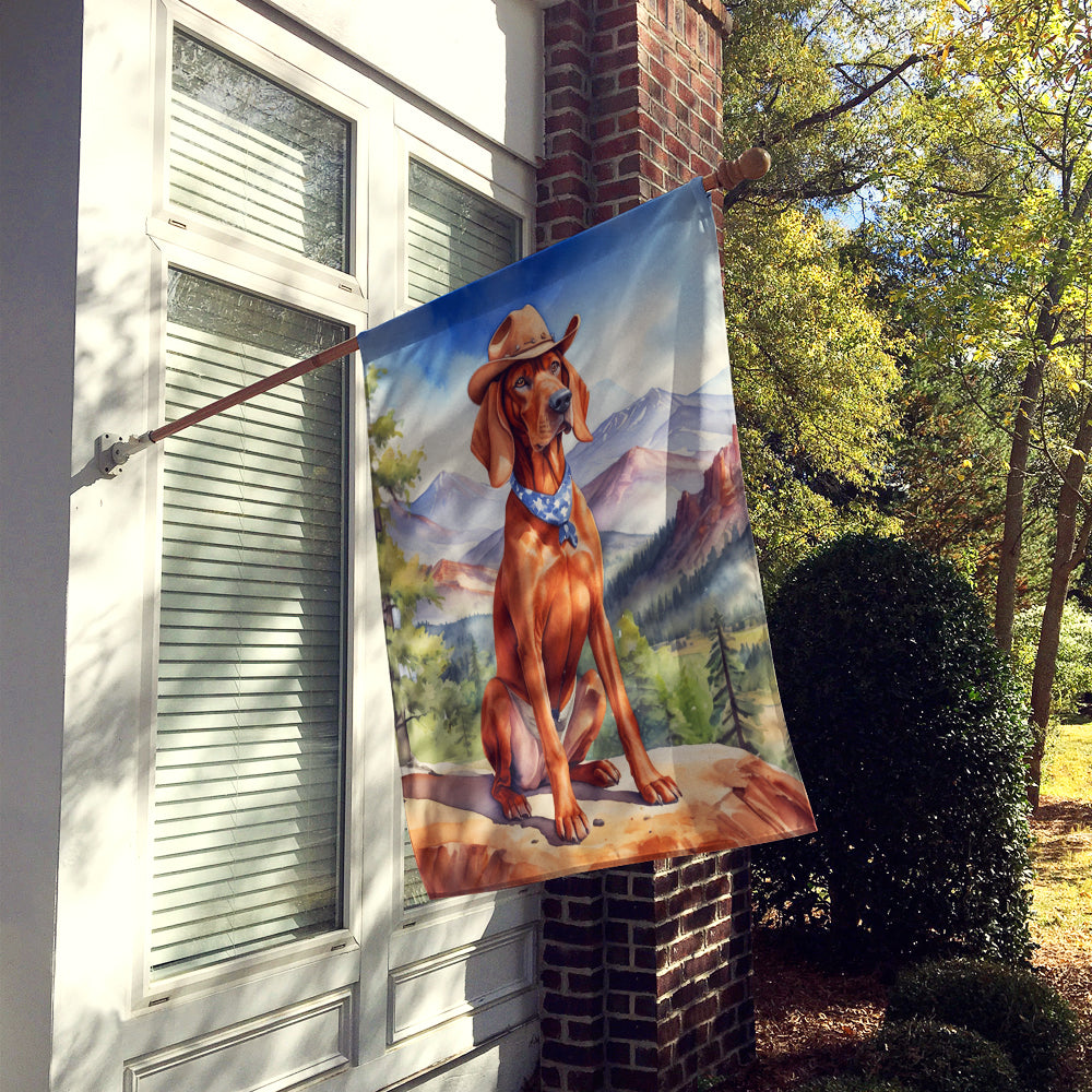 Buy this Redbone Coonhound Cowboy Welcome House Flag