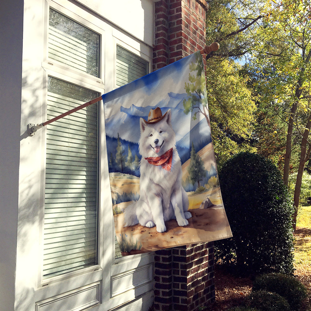 Buy this Samoyed Cowboy Welcome House Flag