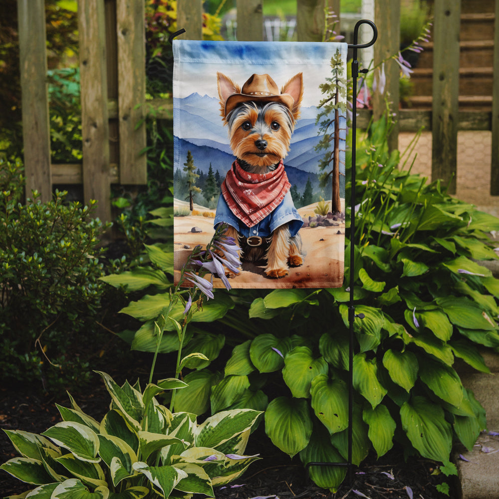 Buy this Silky Terrier Cowboy Welcome Garden Flag