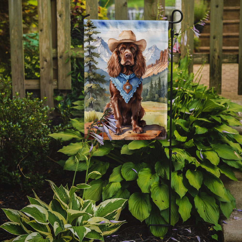 Buy this Sussex Spaniel Cowboy Welcome Garden Flag