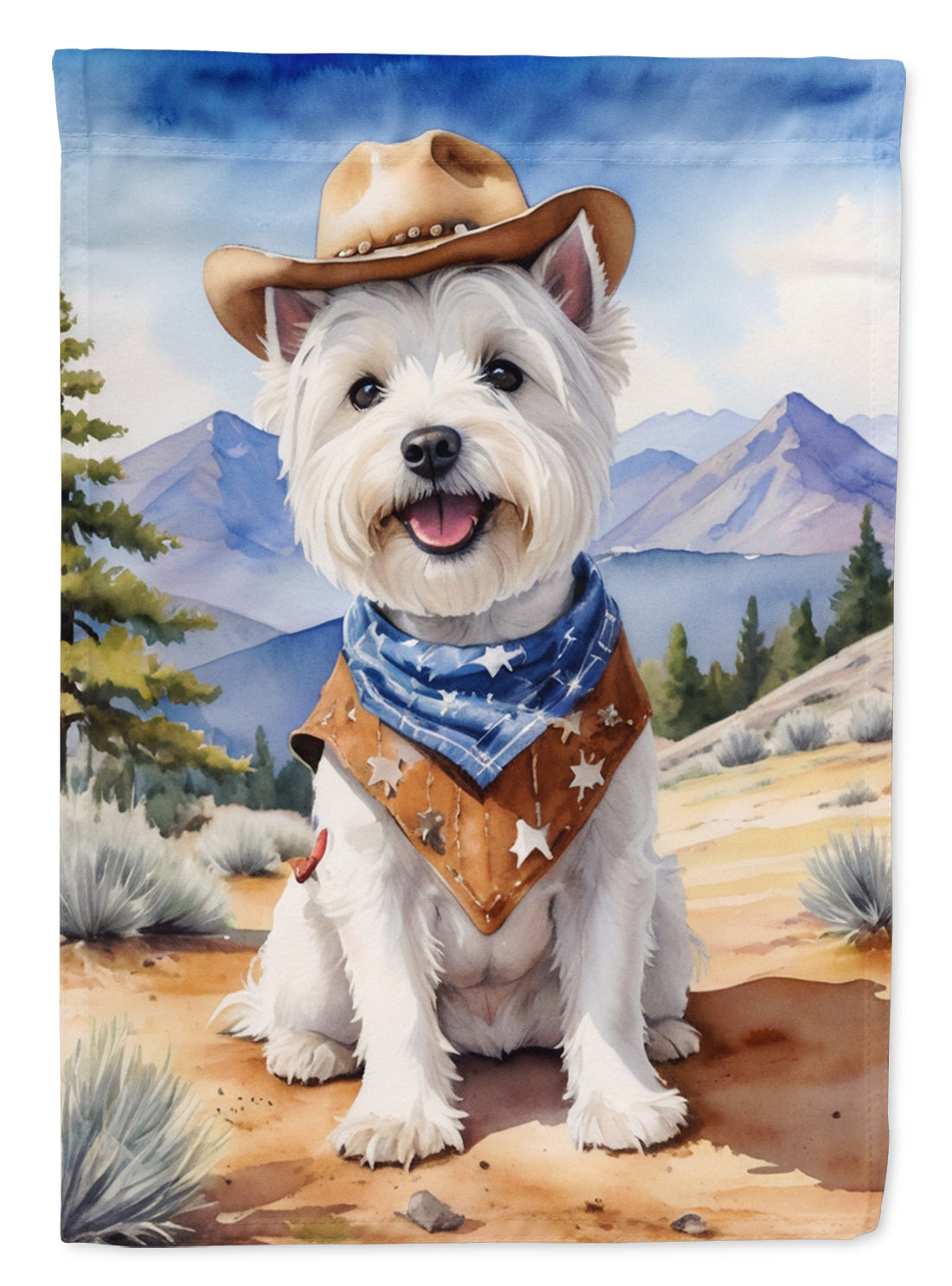 Buy this Westie Cowboy Welcome House Flag
