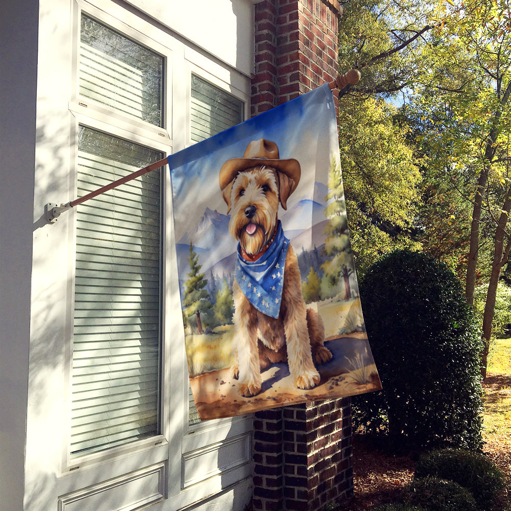 Wheaten Terrier Cowboy Welcome House Flag