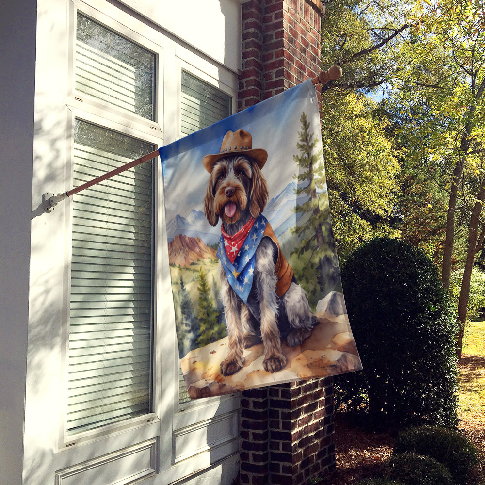 Buy this Wirehaired Pointing Griffon Cowboy Welcome House Flag
