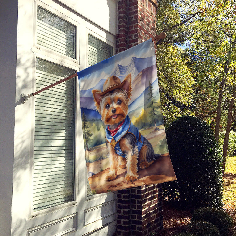 Buy this Yorkshire Terrier Yorkie Cowboy Welcome House Flag