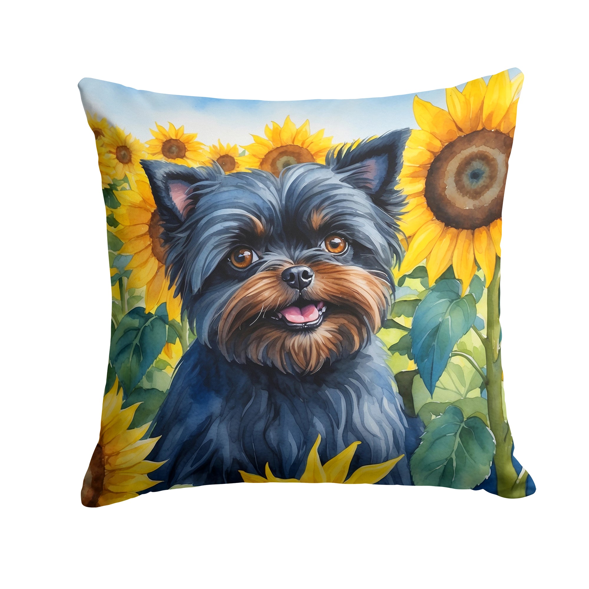 Buy this Affenpinscher in Sunflowers Throw Pillow