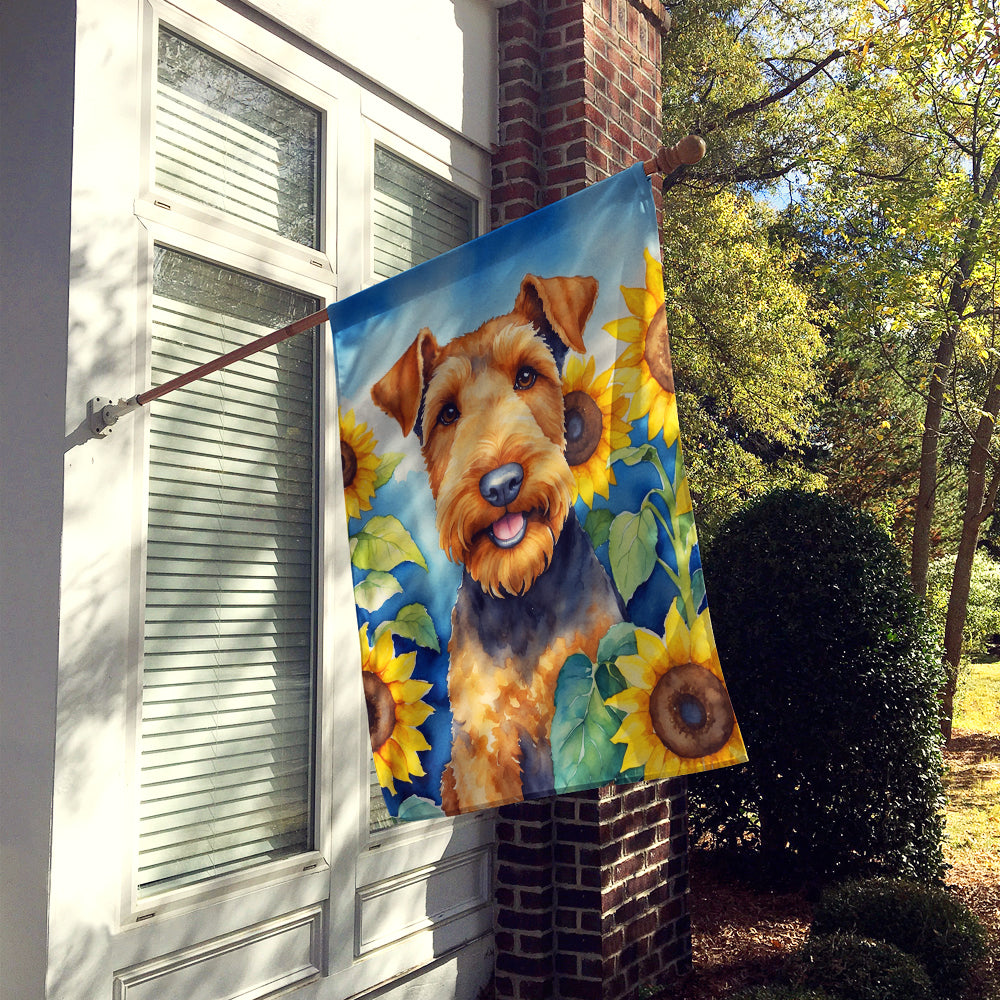 Buy this Airedale Terrier in Sunflowers House Flag