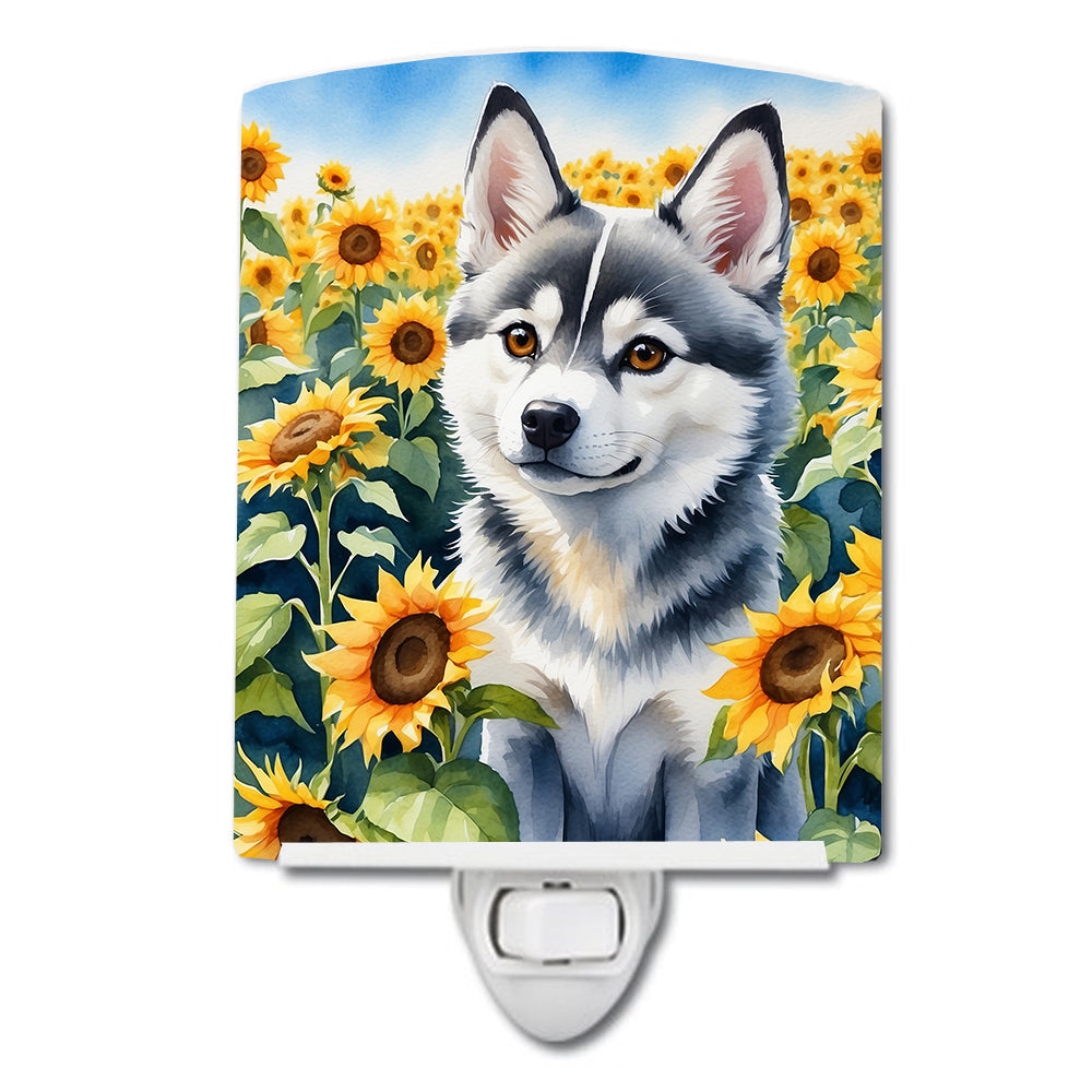 Buy this Alaskan Klee Kai in Sunflowers Ceramic Night Light