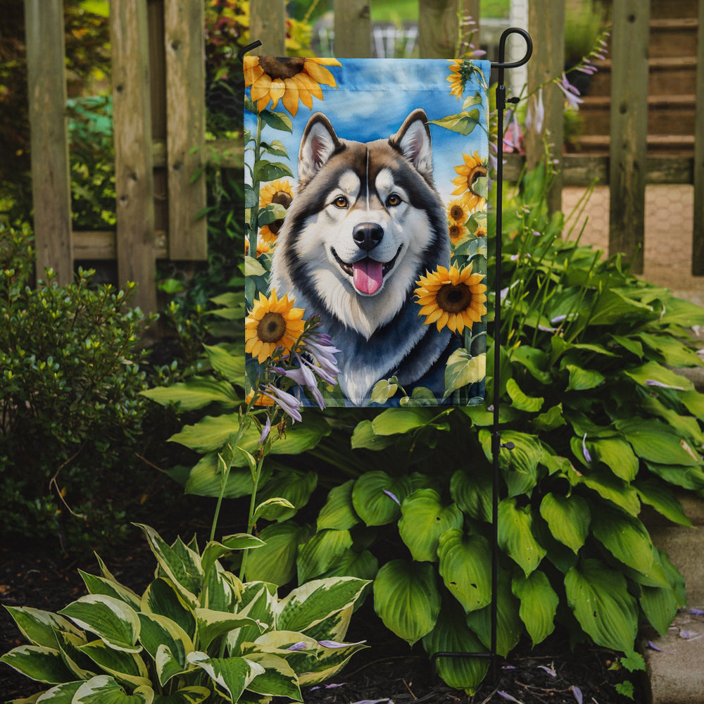 Buy this Alaskan Malamute in Sunflowers Garden Flag