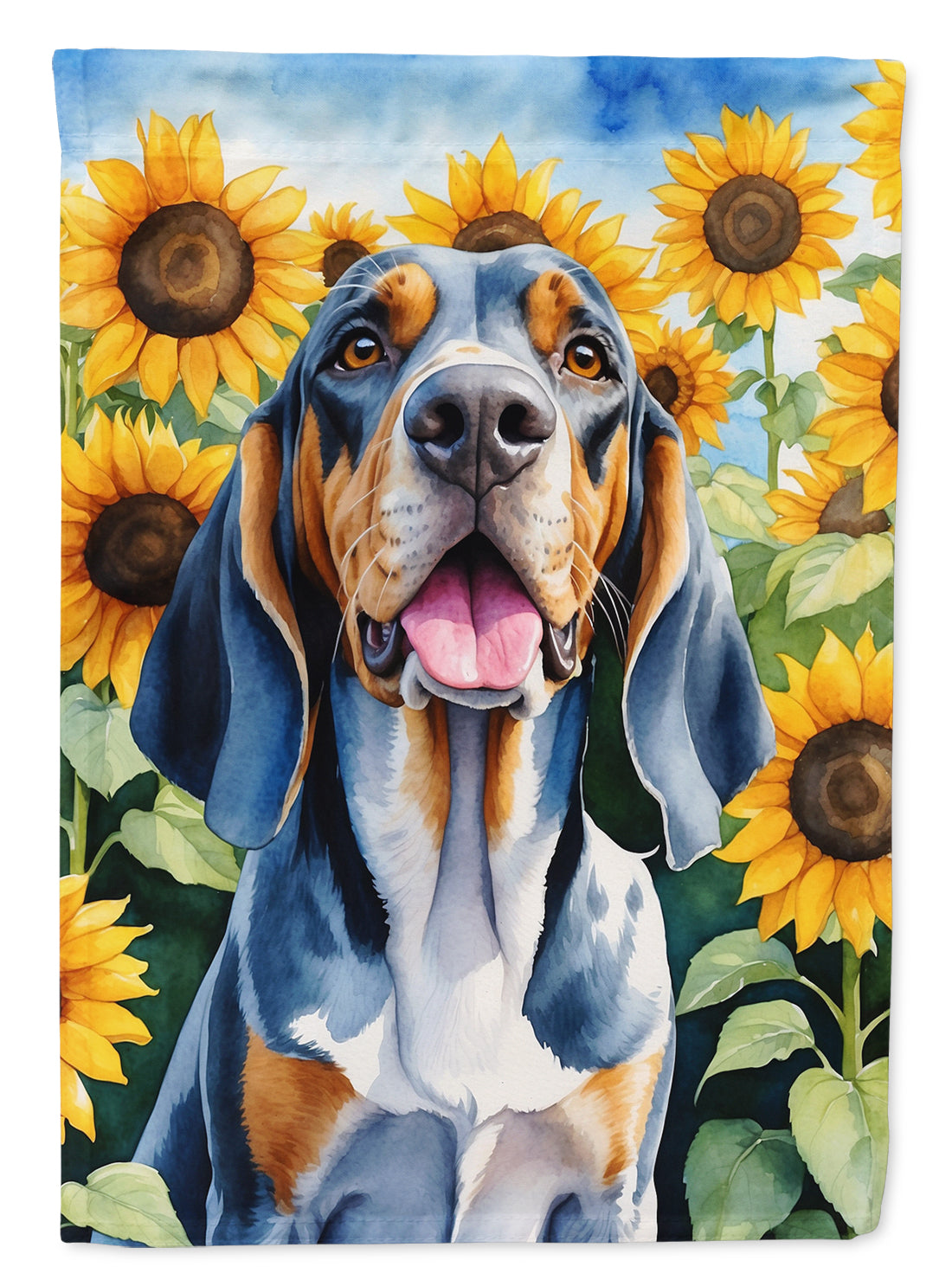Buy this American English Coonhound in Sunflowers Garden Flag
