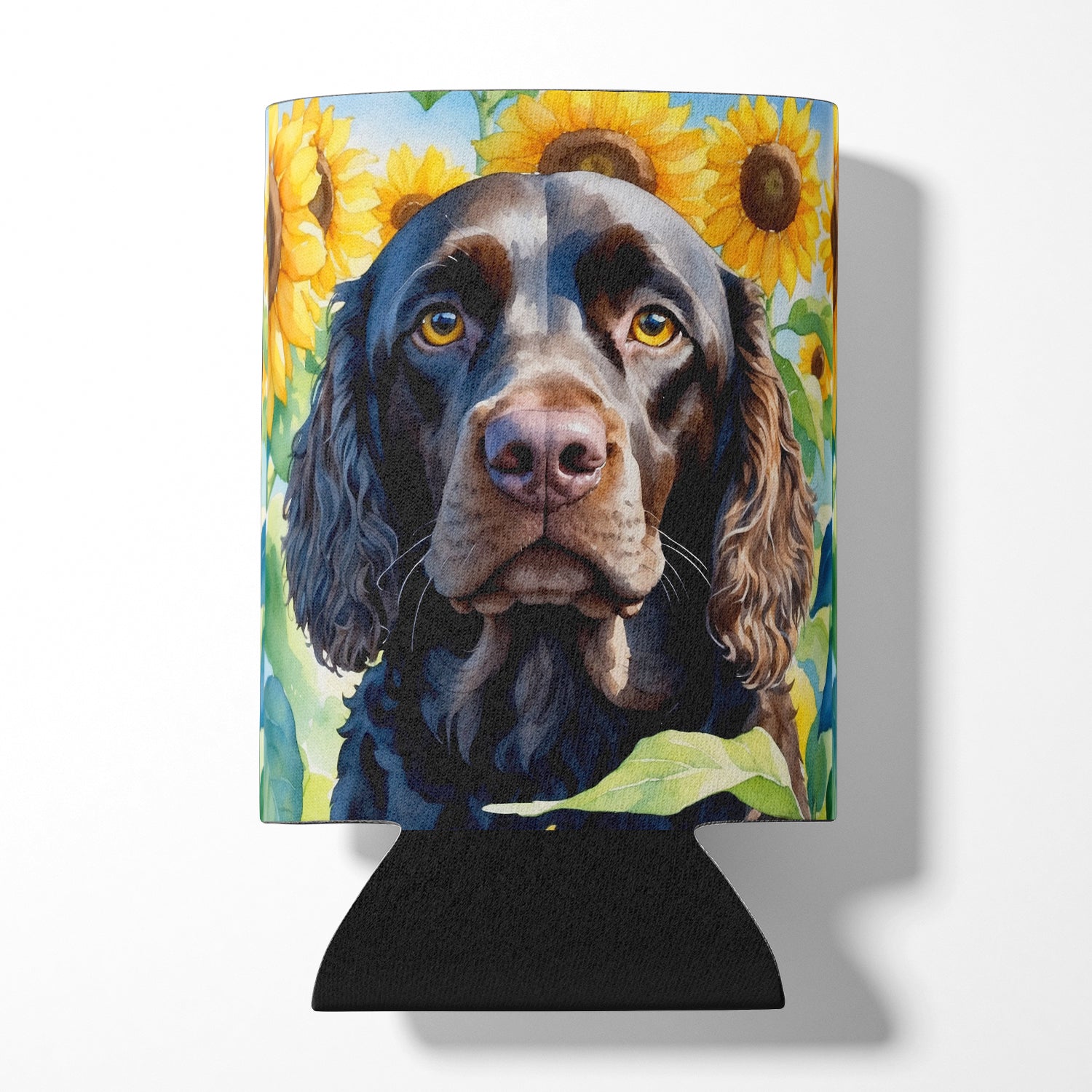 Buy this American Water Spaniel in Sunflowers Can or Bottle Hugger