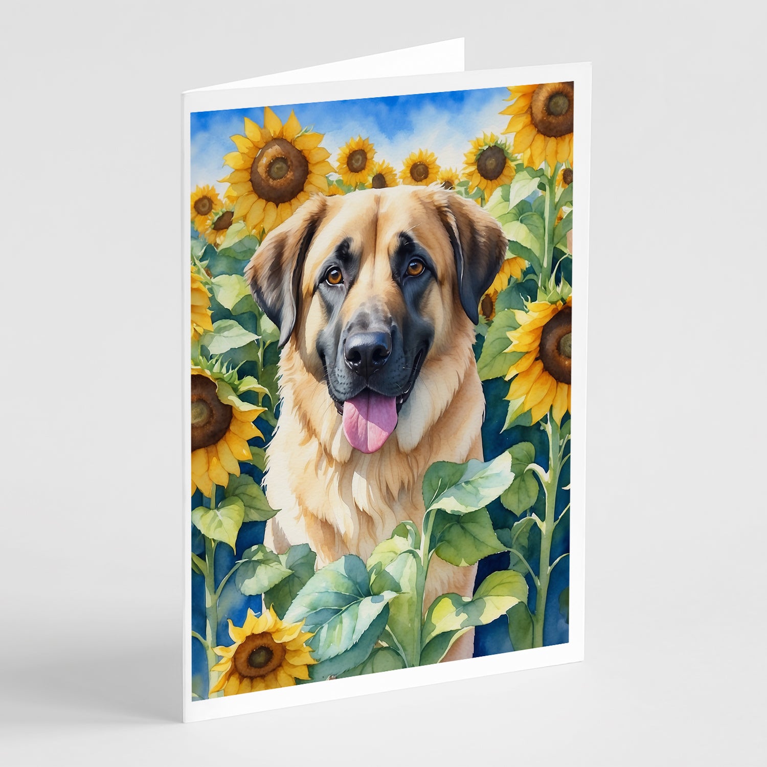 Buy this Anatolian Shepherd in Sunflowers Greeting Cards Pack of 8