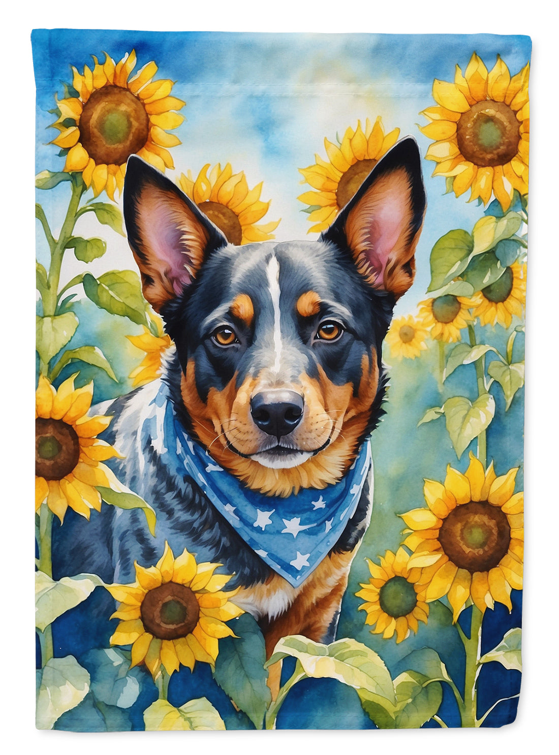 Buy this Australian Cattle Dog in Sunflowers Garden Flag