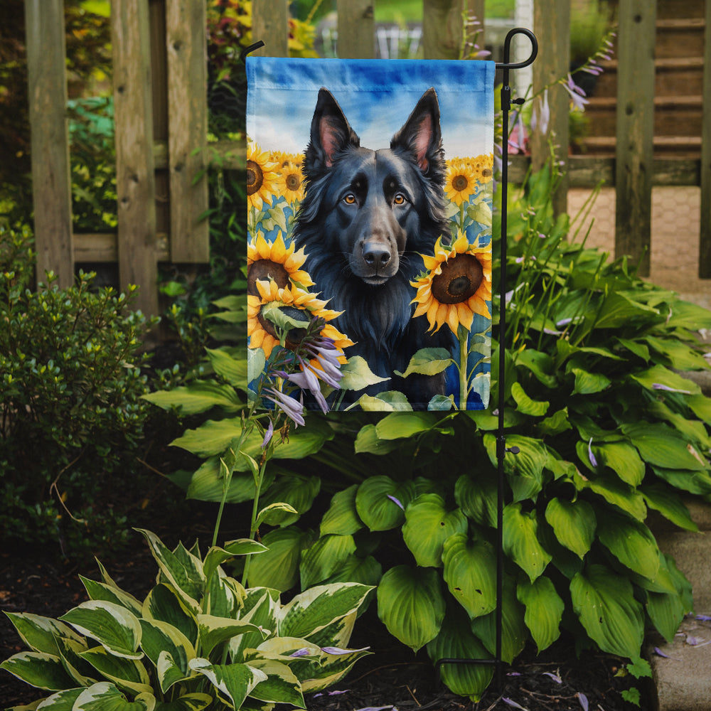 Buy this Belgian Sheepdog in Sunflowers Garden Flag