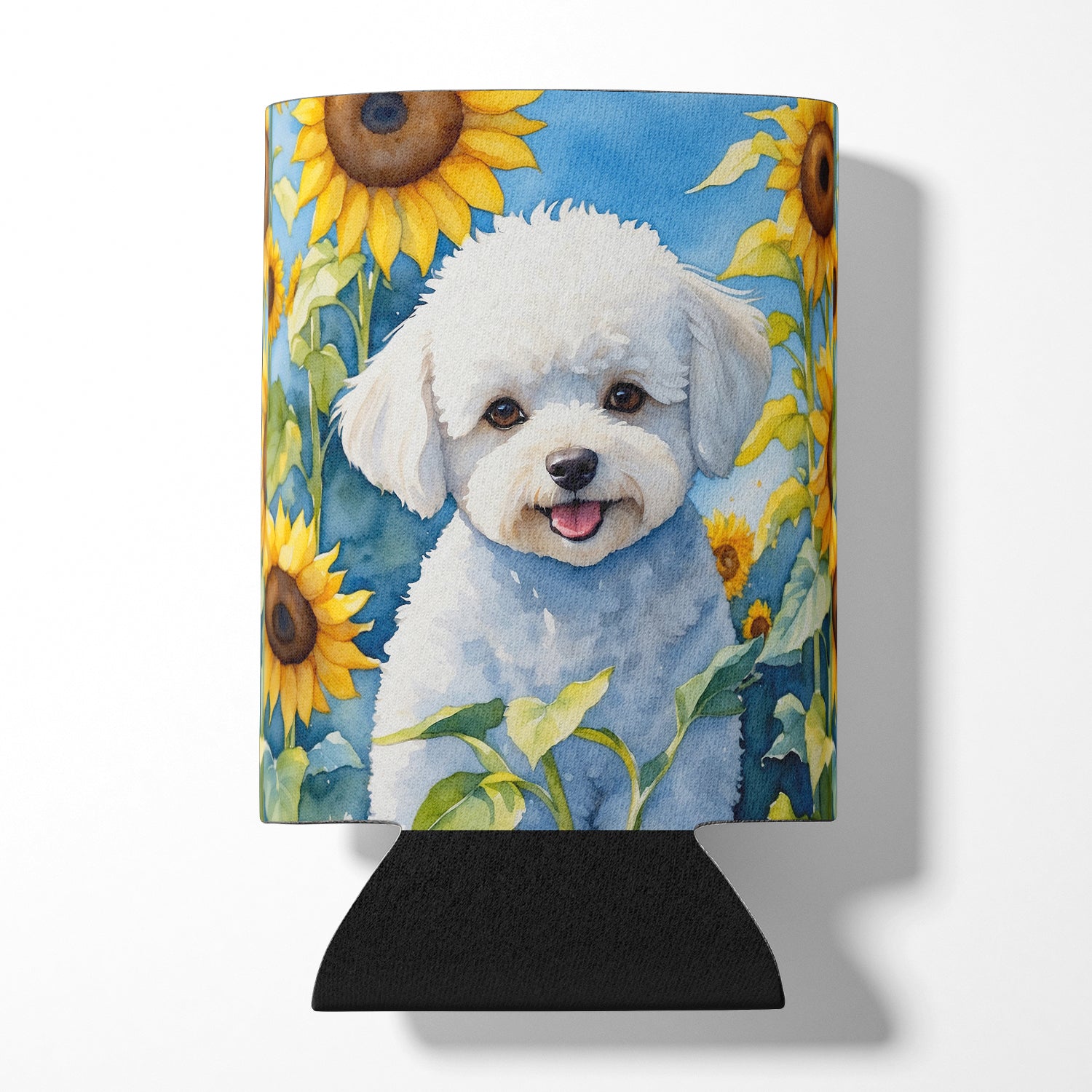 Buy this Bichon Frise in Sunflowers Can or Bottle Hugger
