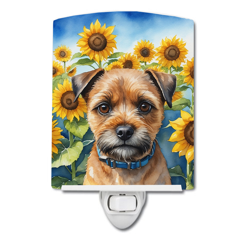 Buy this Border Terrier in Sunflowers Ceramic Night Light