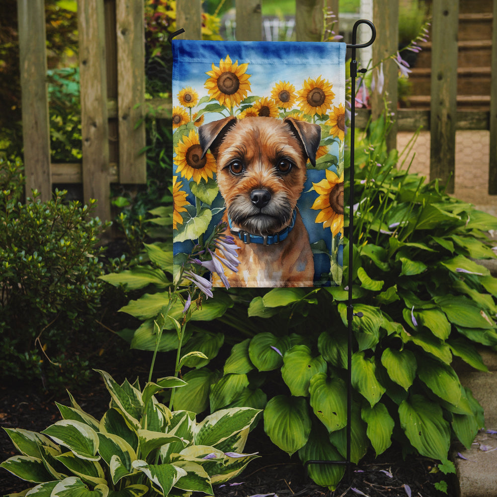 Buy this Border Terrier in Sunflowers Garden Flag