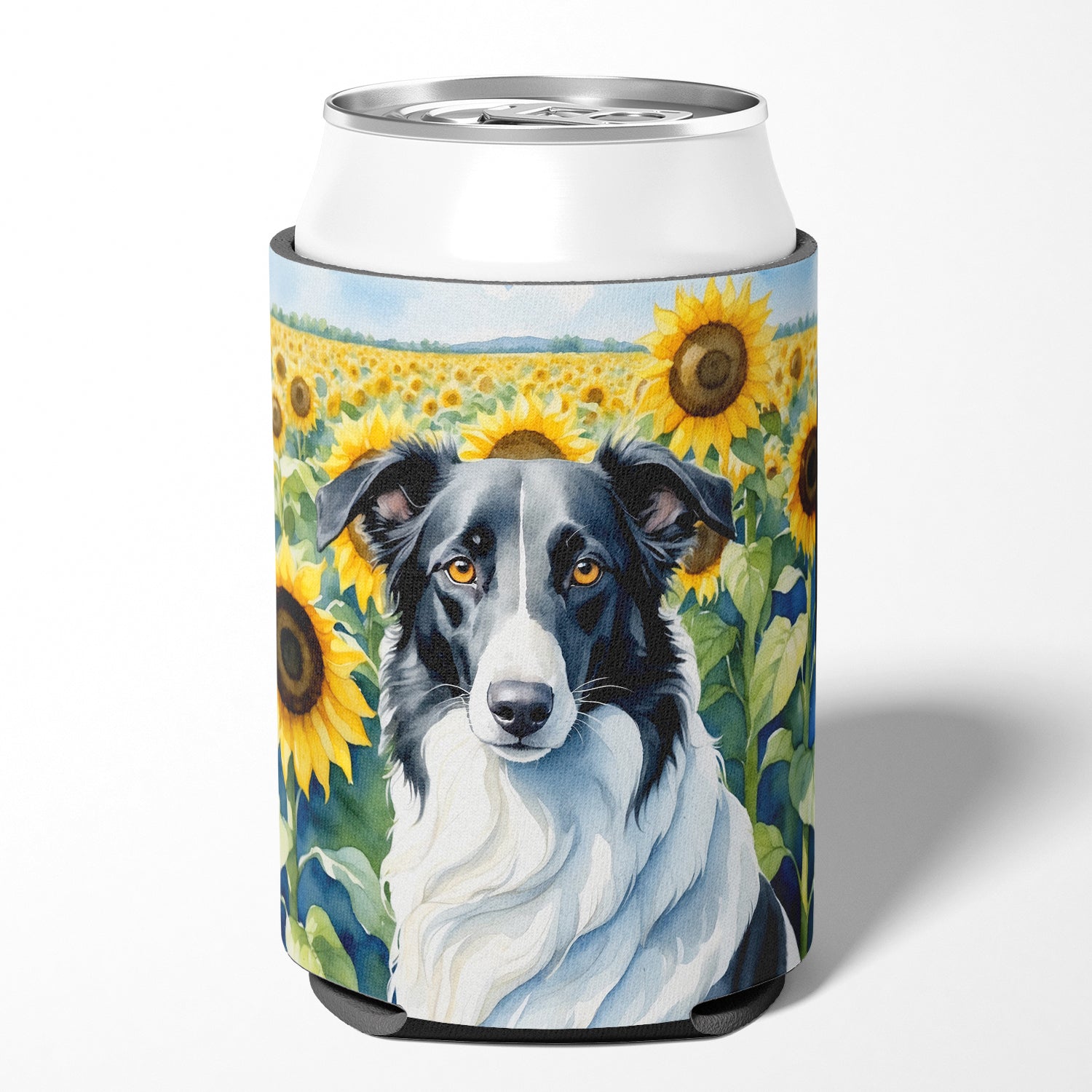 Buy this Borzoi in Sunflowers Can or Bottle Hugger