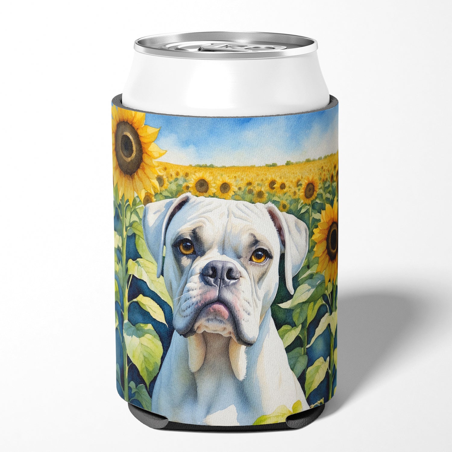 Buy this Boxer in Sunflowers Can or Bottle Hugger