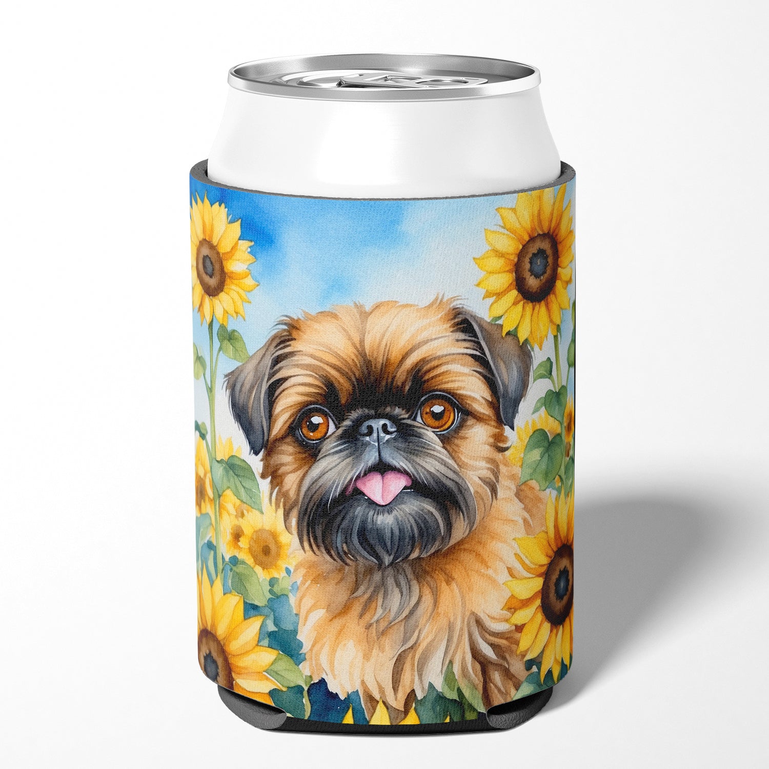 Buy this Brussels Griffon in Sunflowers Can or Bottle Hugger