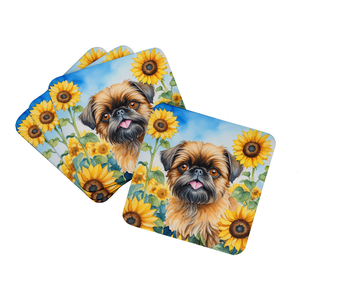 Buy this Brussels Griffon in Sunflowers Foam Coasters