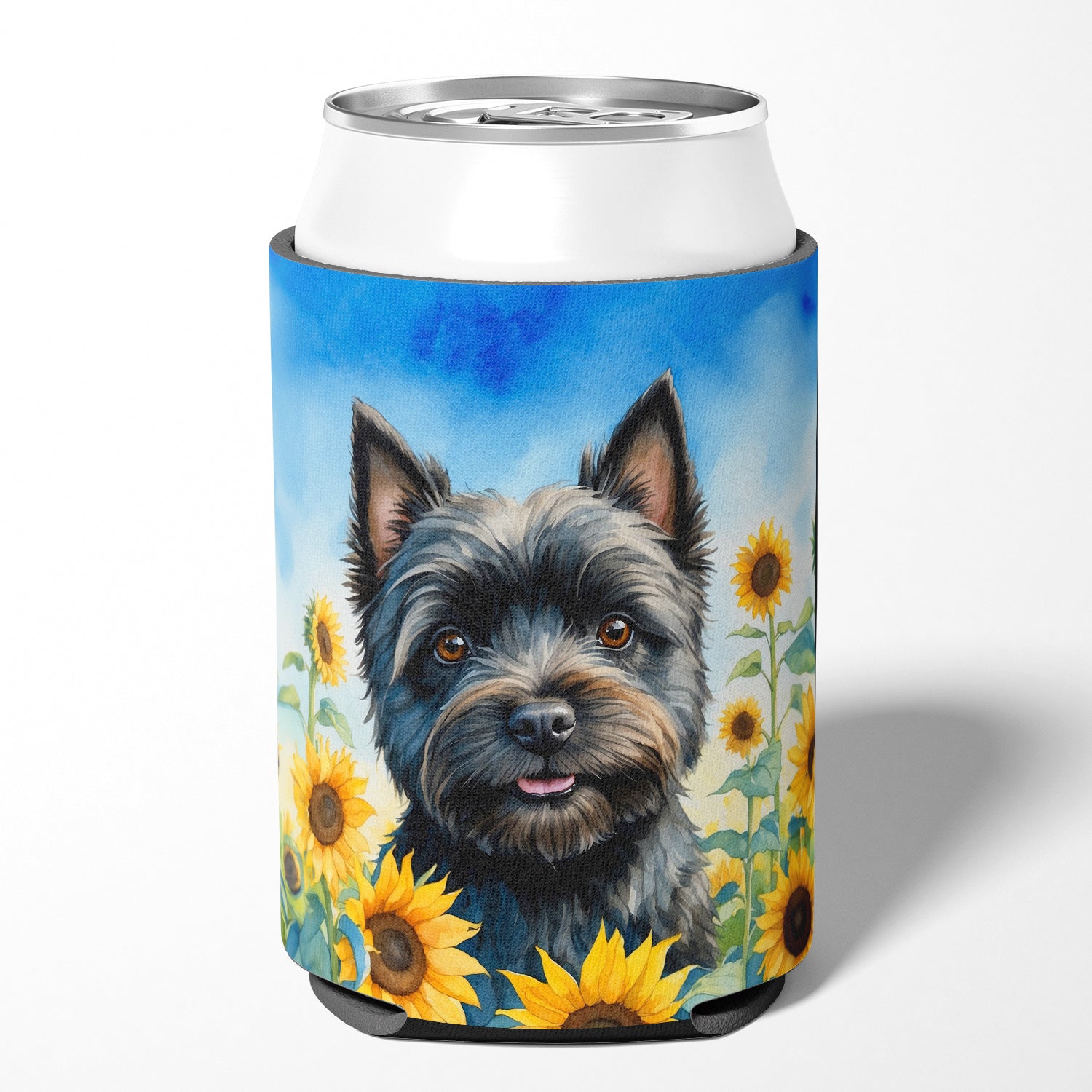 Buy this Cairn Terrier in Sunflowers Can or Bottle Hugger
