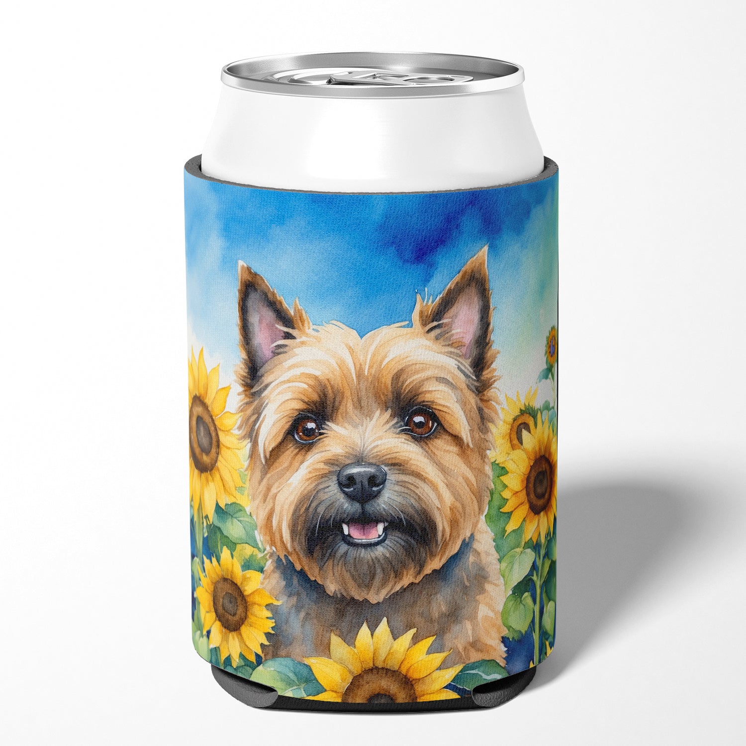 Buy this Cairn Terrier in Sunflowers Can or Bottle Hugger