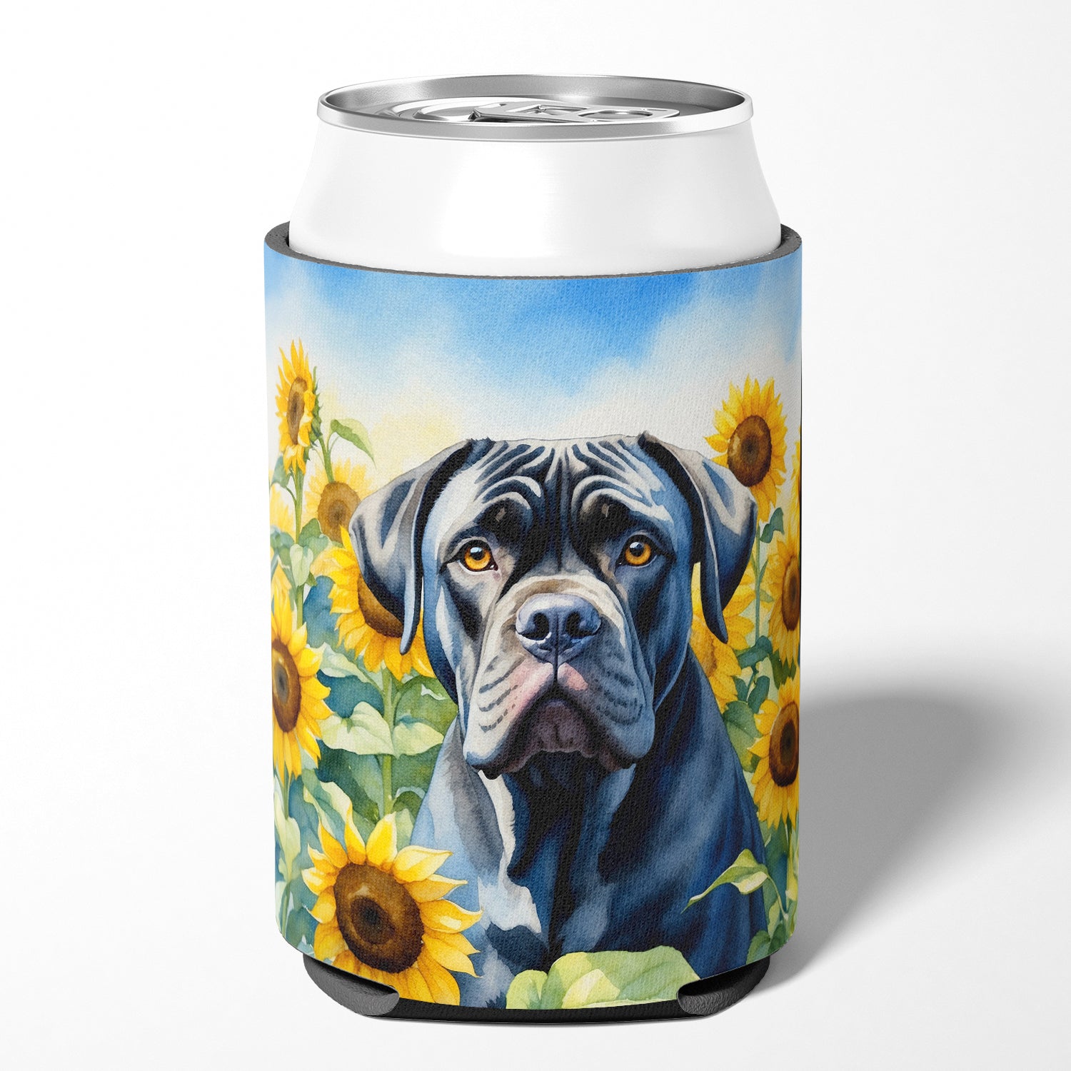 Buy this Cane Corso in Sunflowers Can or Bottle Hugger
