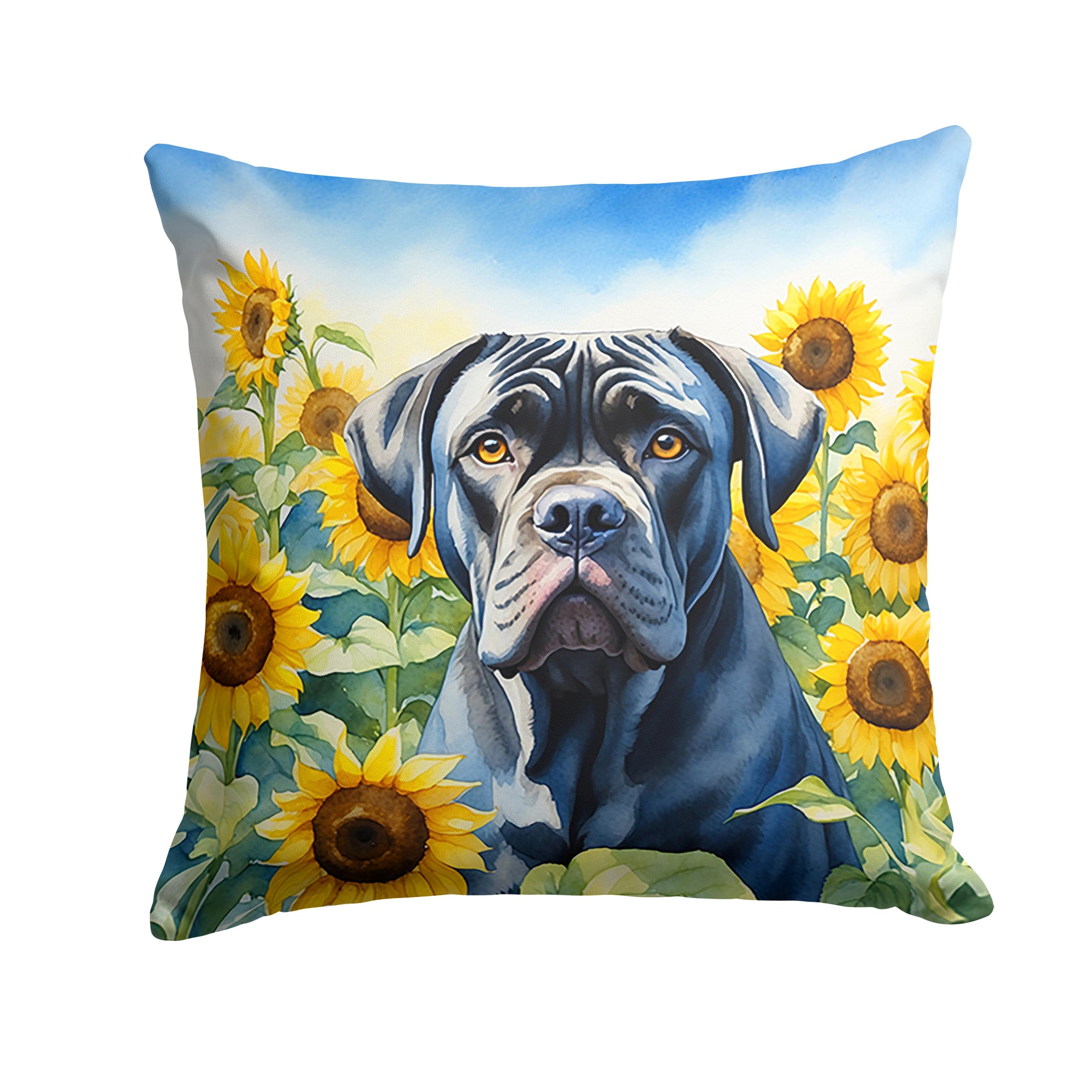 Buy this Cane Corso in Sunflowers Throw Pillow