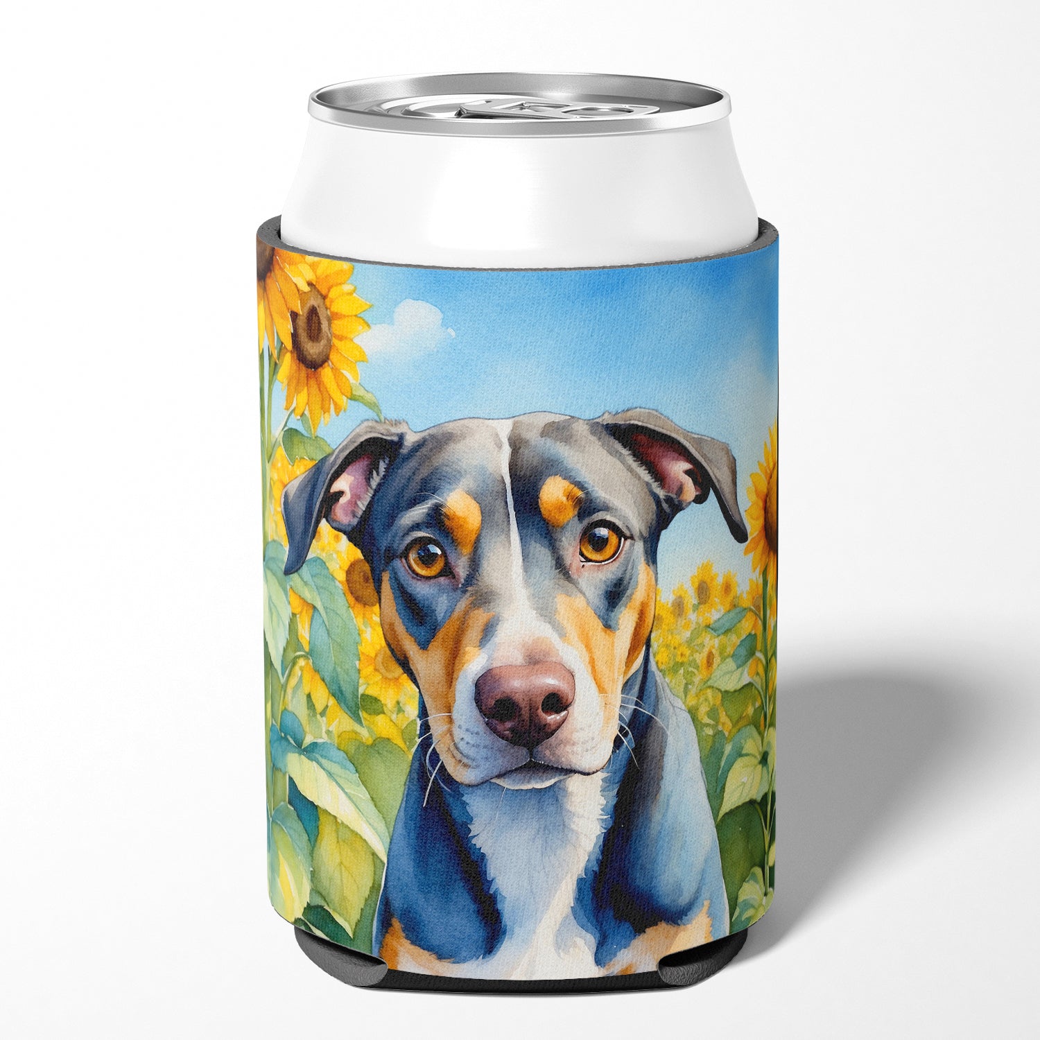 Catahoula in Sunflowers Can or Bottle Hugger
