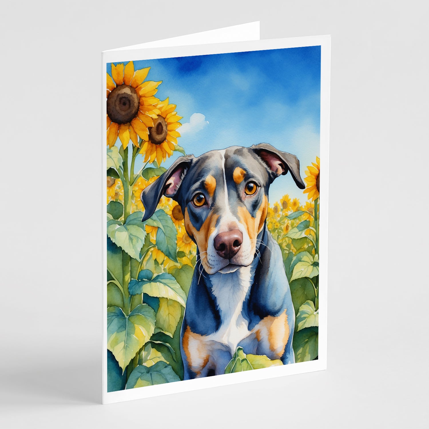 Buy this Catahoula in Sunflowers Greeting Cards Pack of 8