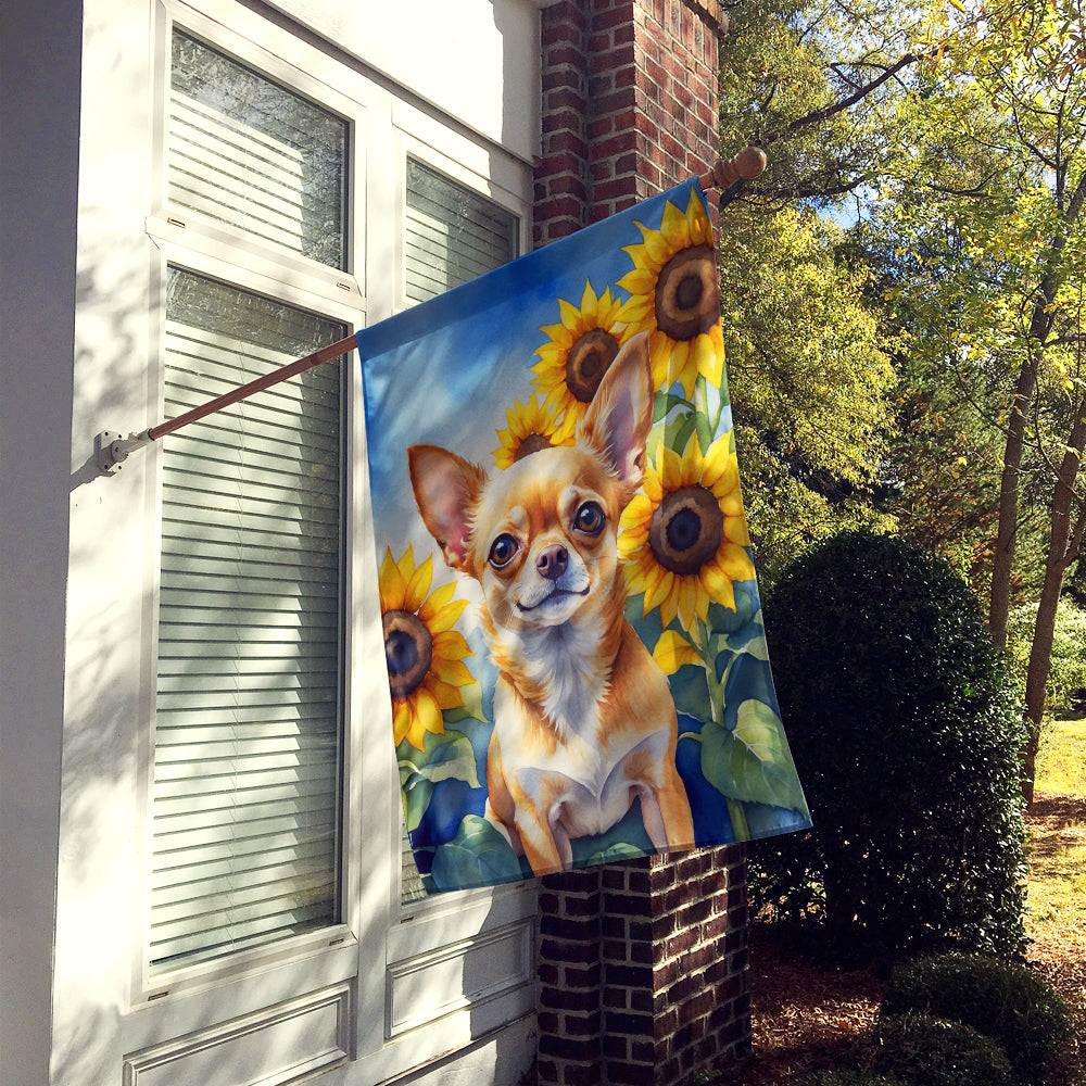 Buy this Chihuahua in Sunflowers House Flag