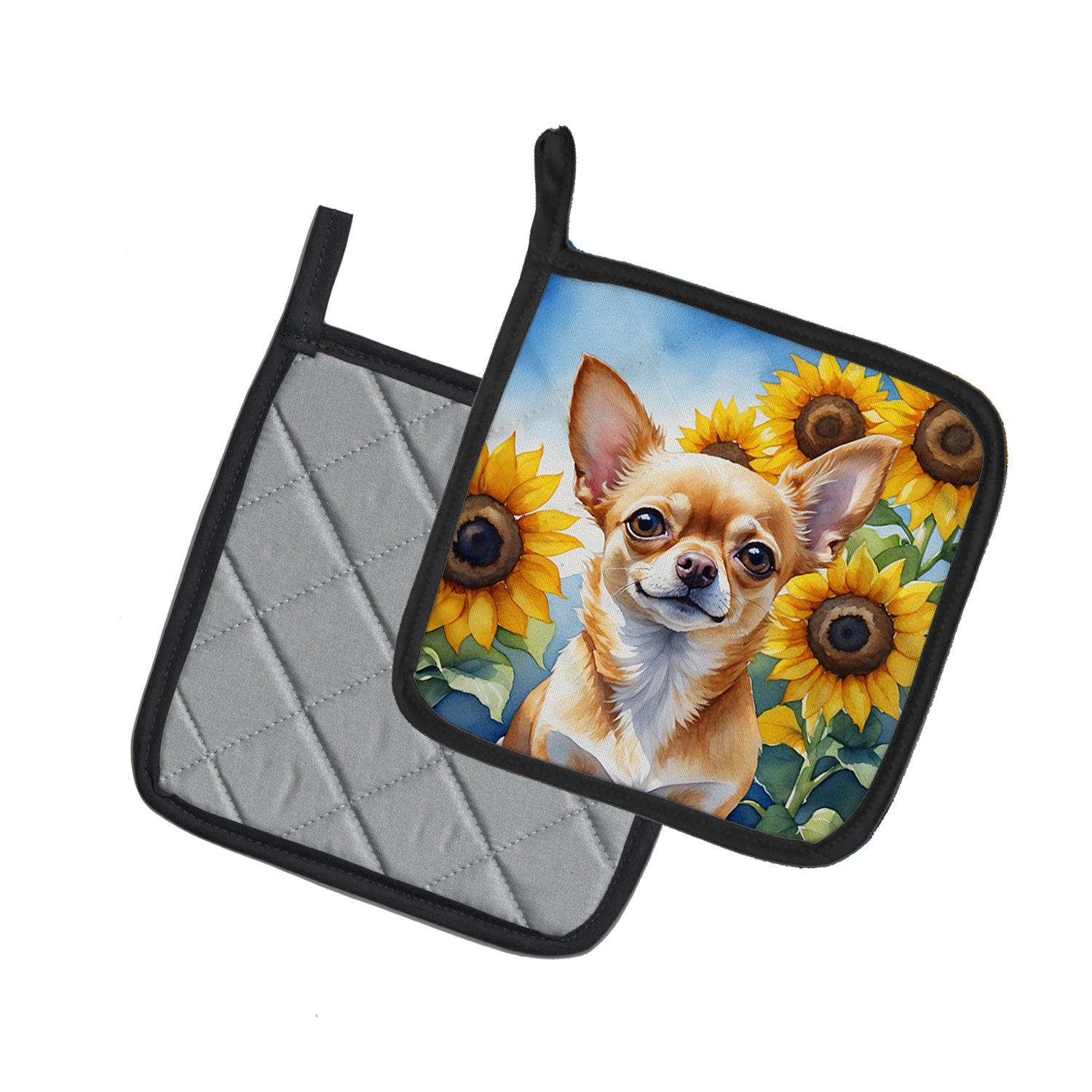 Buy this Chihuahua in Sunflowers Pair of Pot Holders