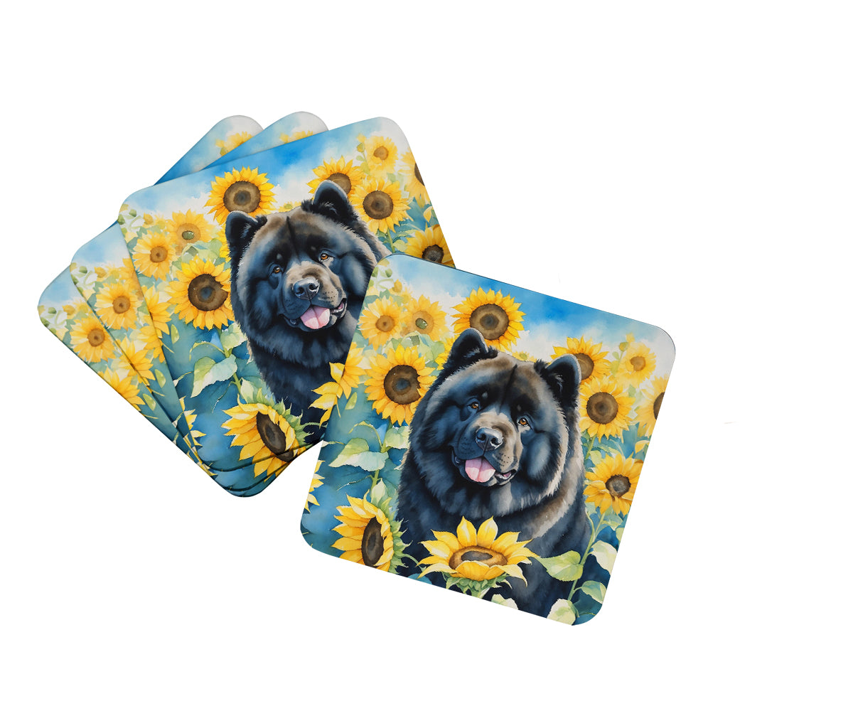 Buy this Chow Chow in Sunflowers Foam Coasters