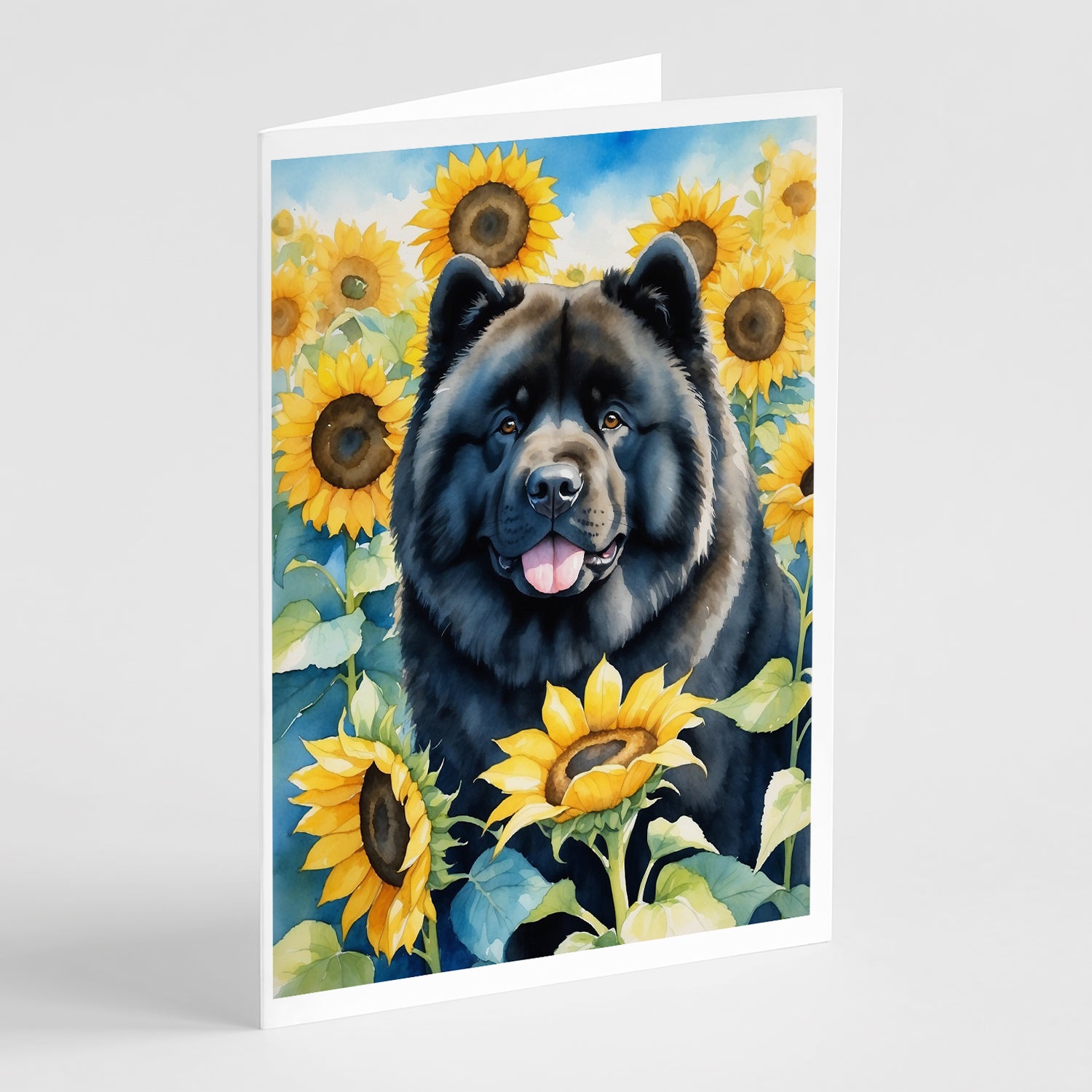 Buy this Chow Chow in Sunflowers Greeting Cards Pack of 8