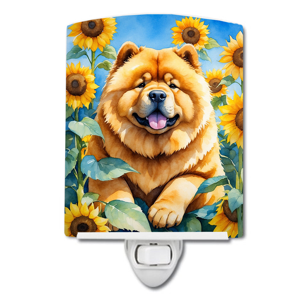 Buy this Chow Chow in Sunflowers Ceramic Night Light