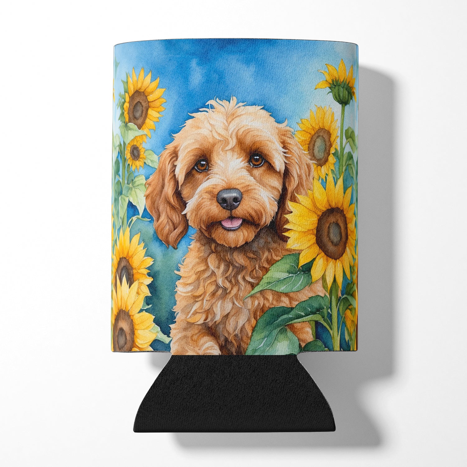 Buy this Cockapoo in Sunflowers Can or Bottle Hugger