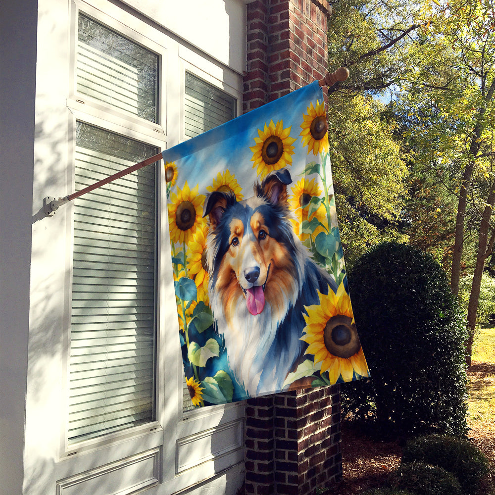 Buy this Collie in Sunflowers House Flag
