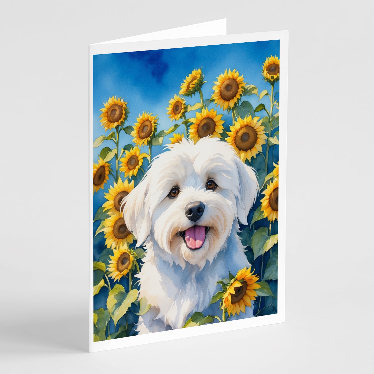 Buy this Coton de Tulear in Sunflowers Greeting Cards Pack of 8
