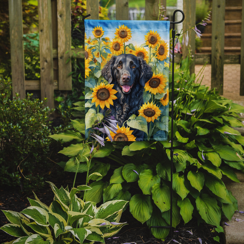 Buy this Curly-Coated Retriever in Sunflowers Garden Flag