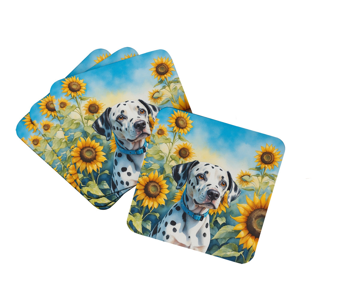 Buy this Dalmatian in Sunflowers Foam Coasters