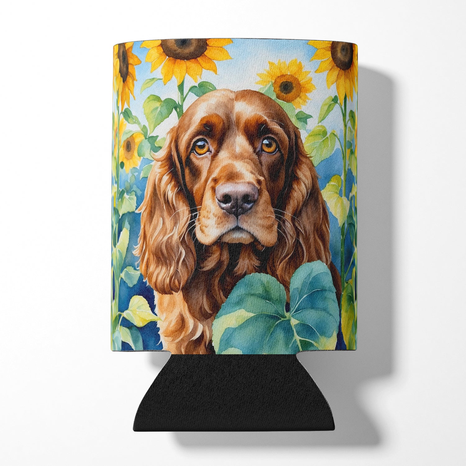 Buy this English Cocker Spaniel in Sunflowers Can or Bottle Hugger