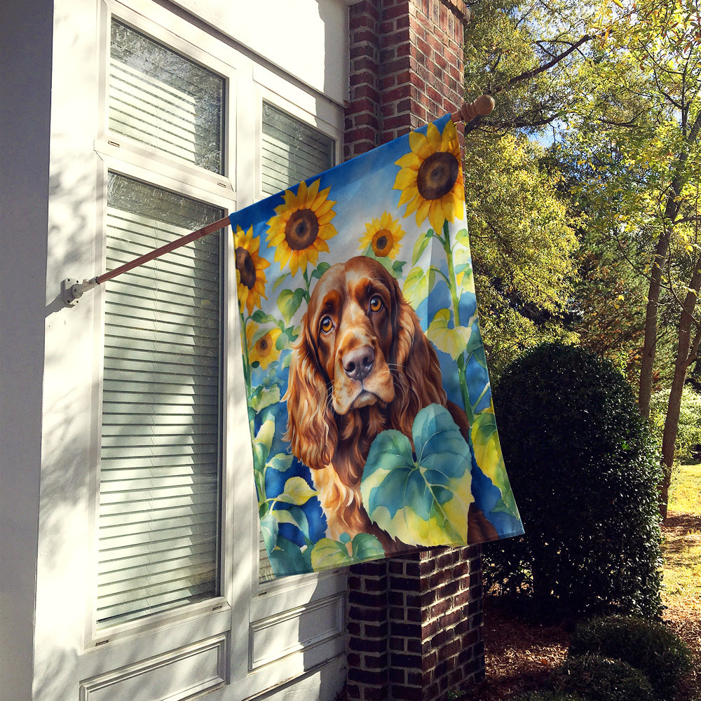 Buy this English Cocker Spaniel in Sunflowers House Flag