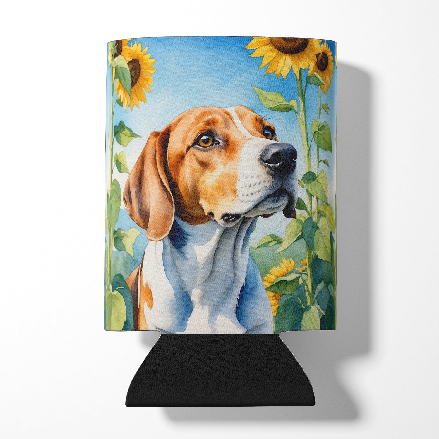 Buy this English Foxhound in Sunflowers Can or Bottle Hugger