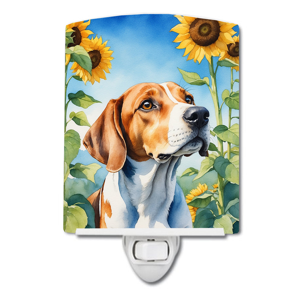 Buy this English Foxhound in Sunflowers Ceramic Night Light