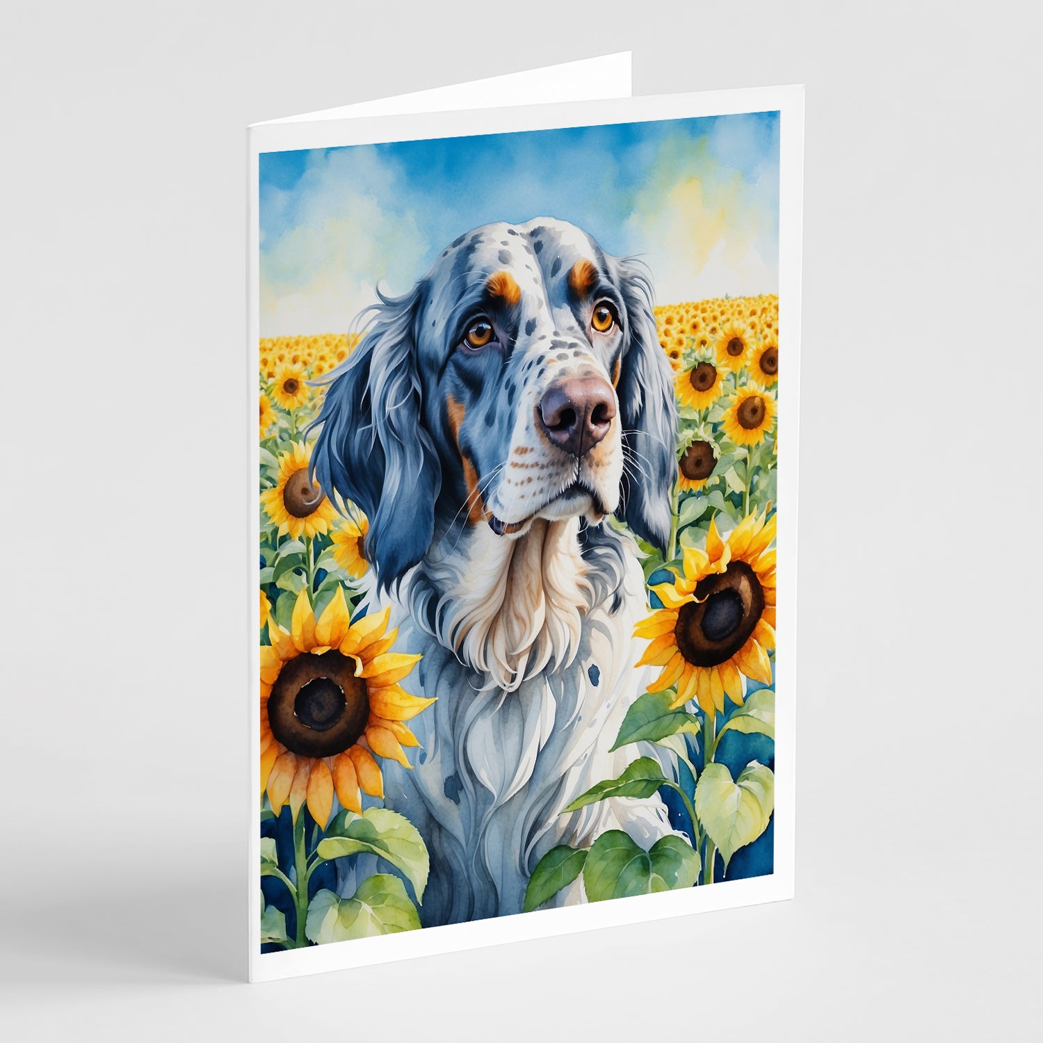 Buy this English Setter in Sunflowers Greeting Cards Pack of 8