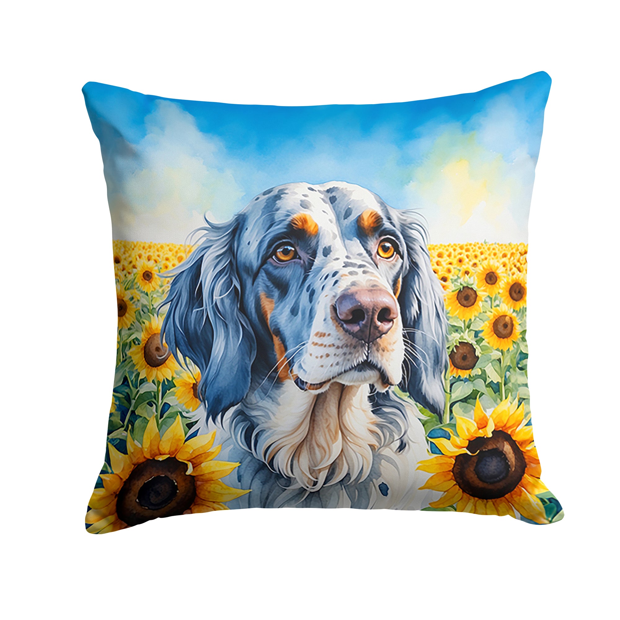 Buy this English Setter in Sunflowers Throw Pillow